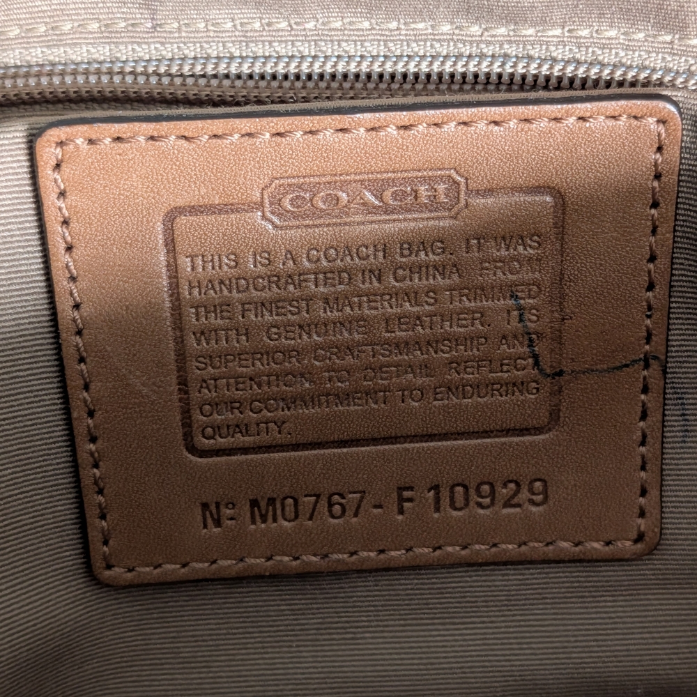 COACH Authentic Signature Flap Satchel Brown Monogram And Leather Like New - Picture 3 of 16